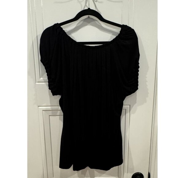 Kate Hill Black Short-Sleeve Top EUC - Picture 2 of 5